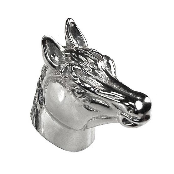 Small Horse Head Knob in Polished Nickel