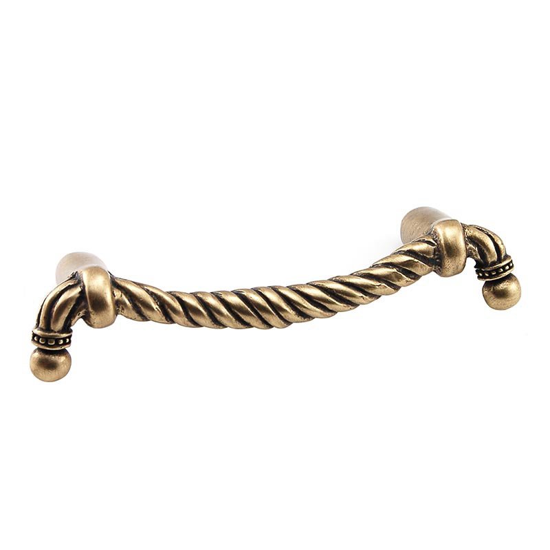 Twisted Rope Handle - 76mm in Antique Brass