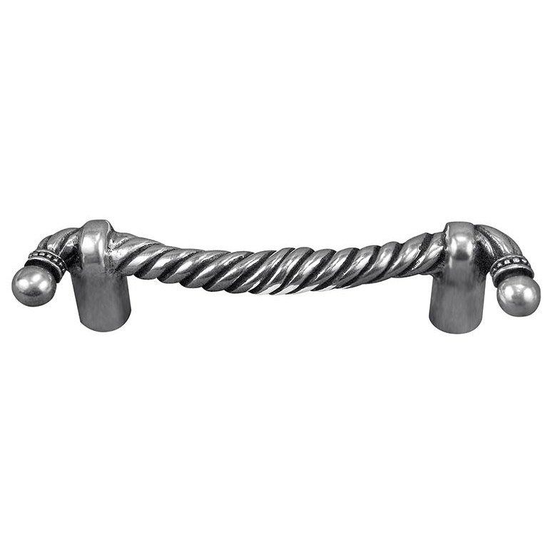 Twisted Rope Handle - 76mm in Antique Silver