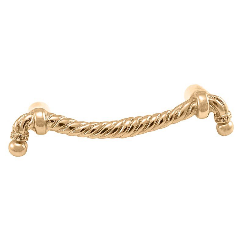 Twisted Rope Handle - 76mm in Polished Gold