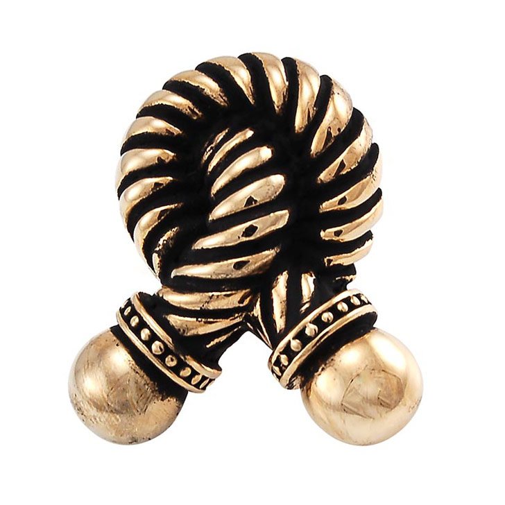 Large Twisted Rope Knob in Antique Gold