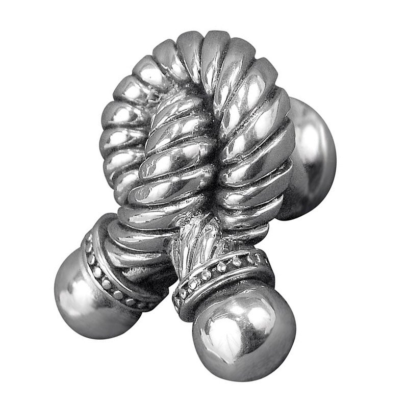 Large Twisted Rope Knob in Antique Silver