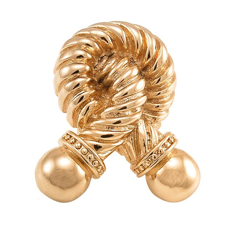Large Twisted Rope Knob in Polished Gold