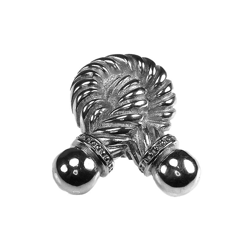 Large Twisted Rope Knob in Polished Silver