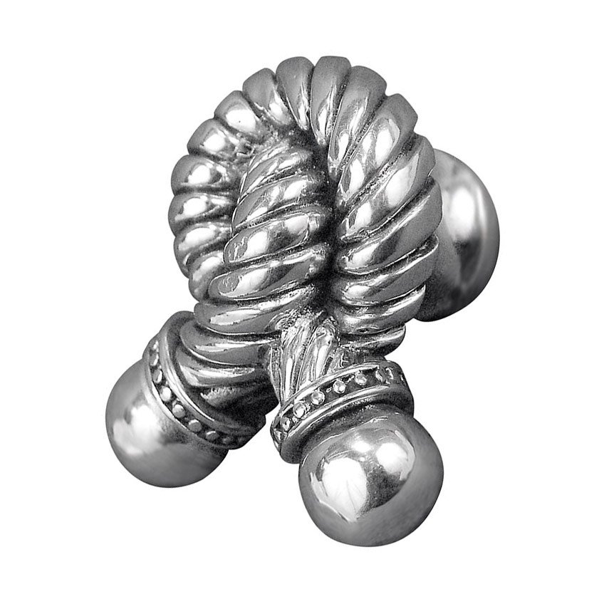 Small Twisted Rope Knob in Antique Silver
