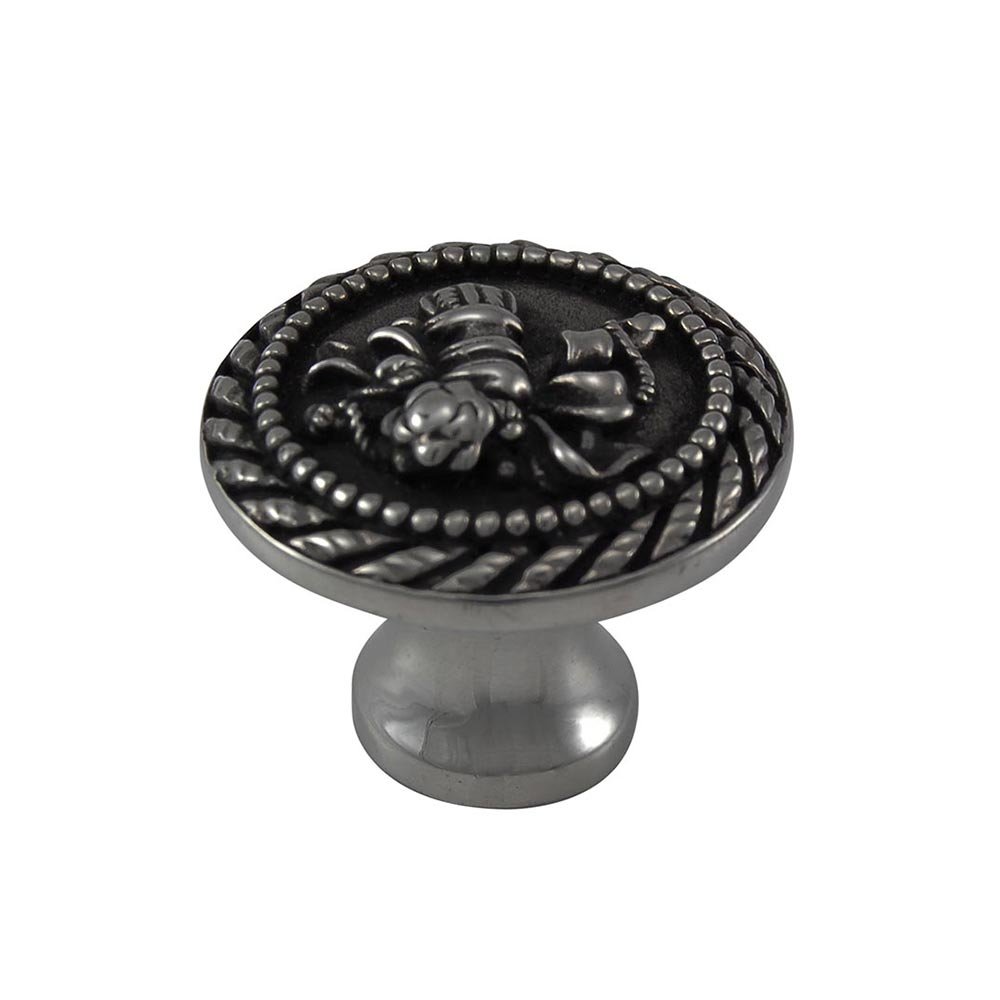1 1/4" Classical Knob with Small Base in Antique Nickel