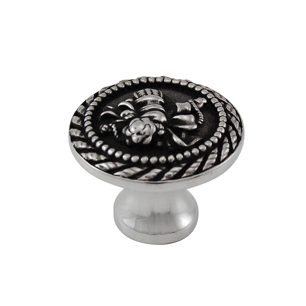 1 1/4" Classical Knob with Small Base in Antique Silver