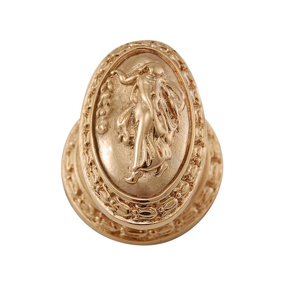 Oval Walking Lady Knob in Polished Gold