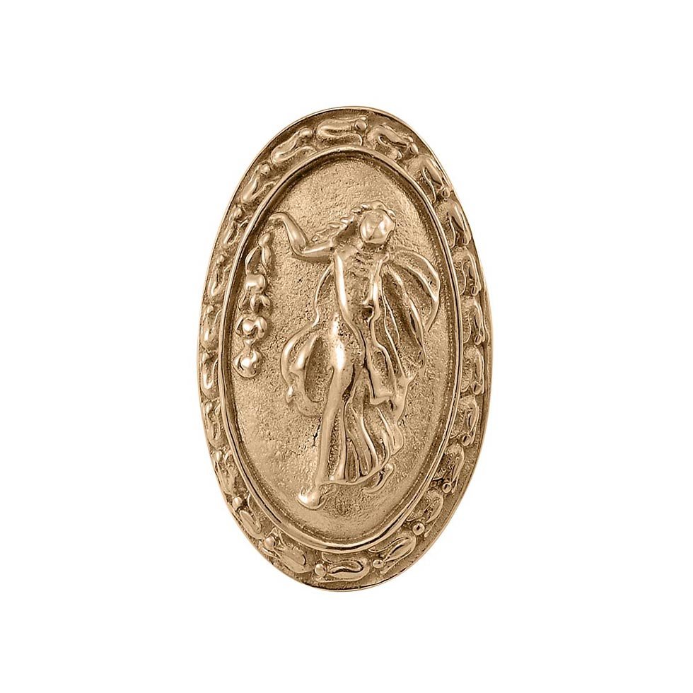 Oval Woman Knob with Small Base in Polished Gold