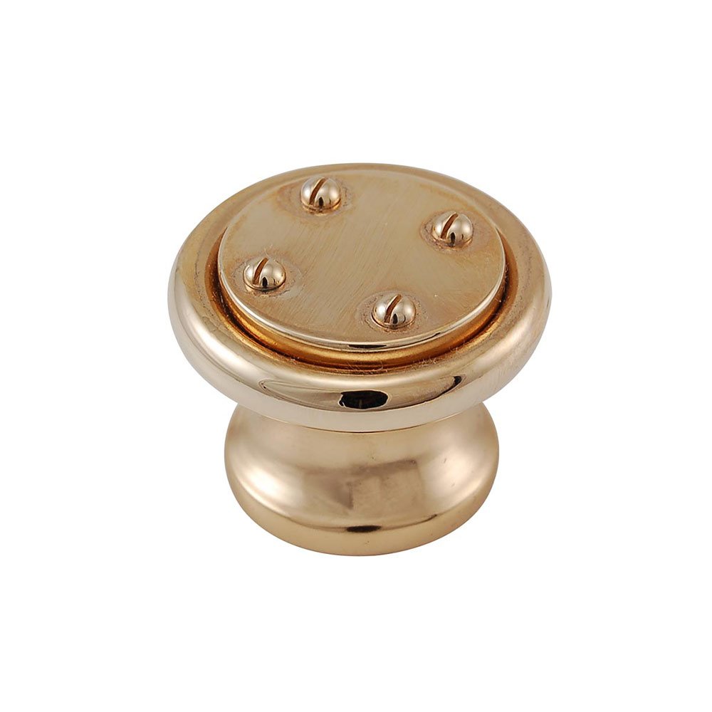 1 1/4" Nail Head Knob in Polished Gold