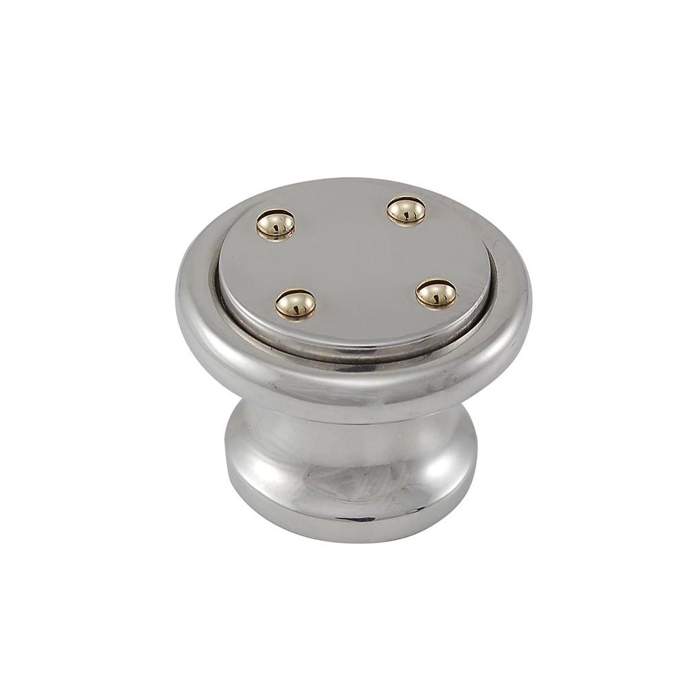 1 1/4" Nail Head Knob in Polished Silver