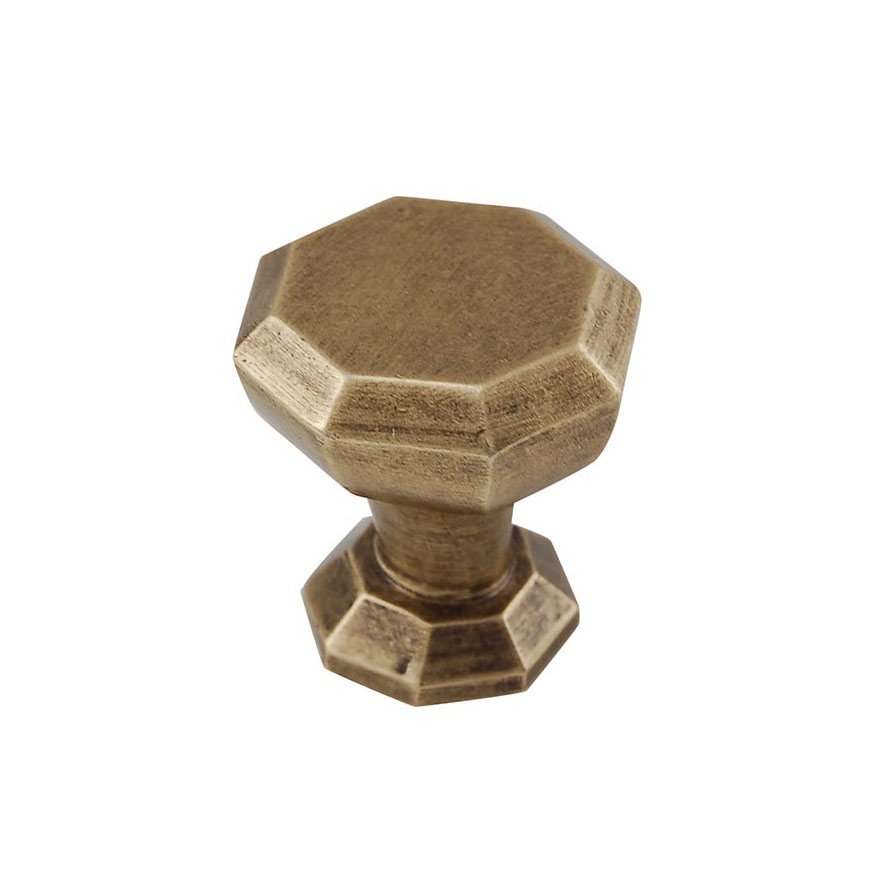 Classic Knobs - Octagon Small Knob 1" in Antique Brass