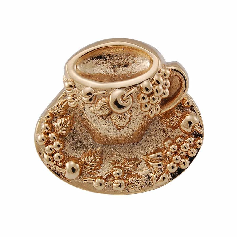 Nature - Teacup Tazza Knob in Polished Gold