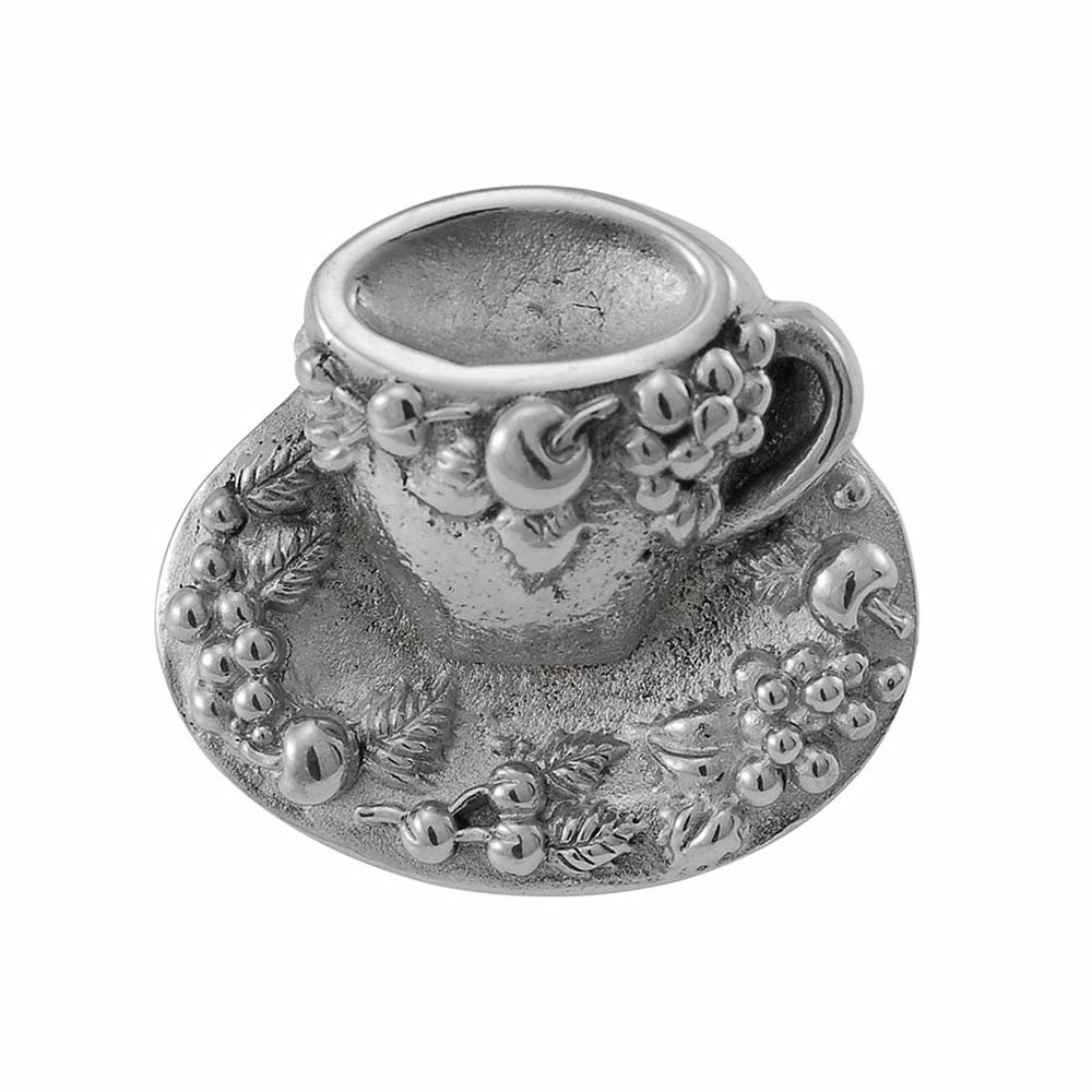 Nature - Teacup Tazza Knob in Polished Silver