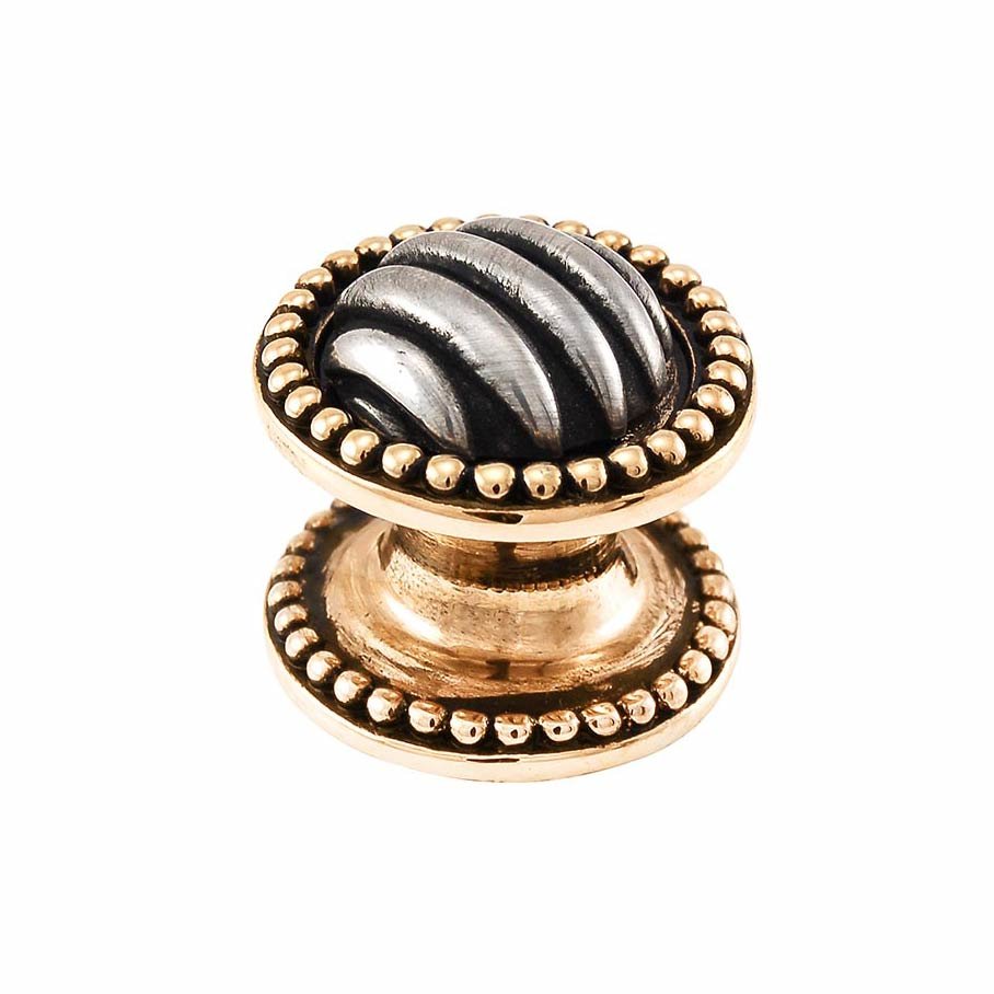 Large Ribbed Knob 1 1/4" in Two Tone
