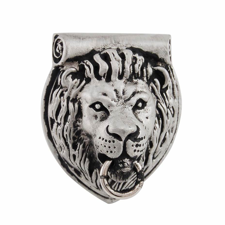 Lion Head Knob in Antique Nickel