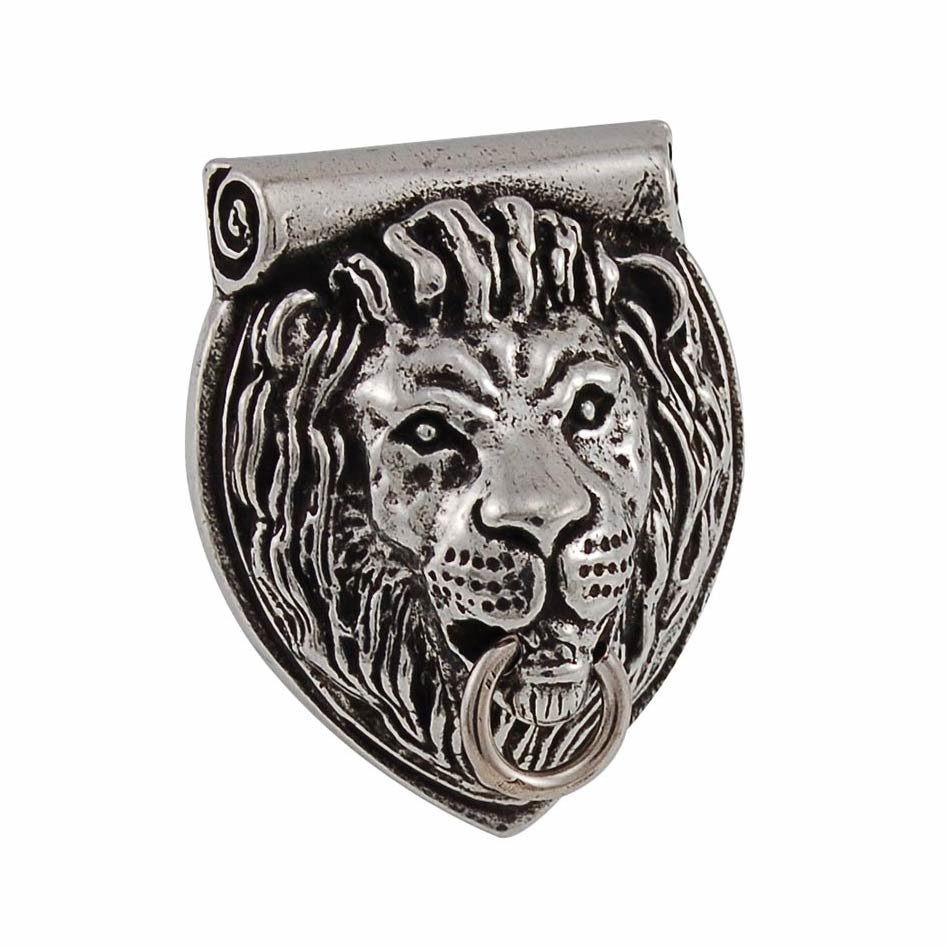 Lion Head Knob in Vintage Pewter