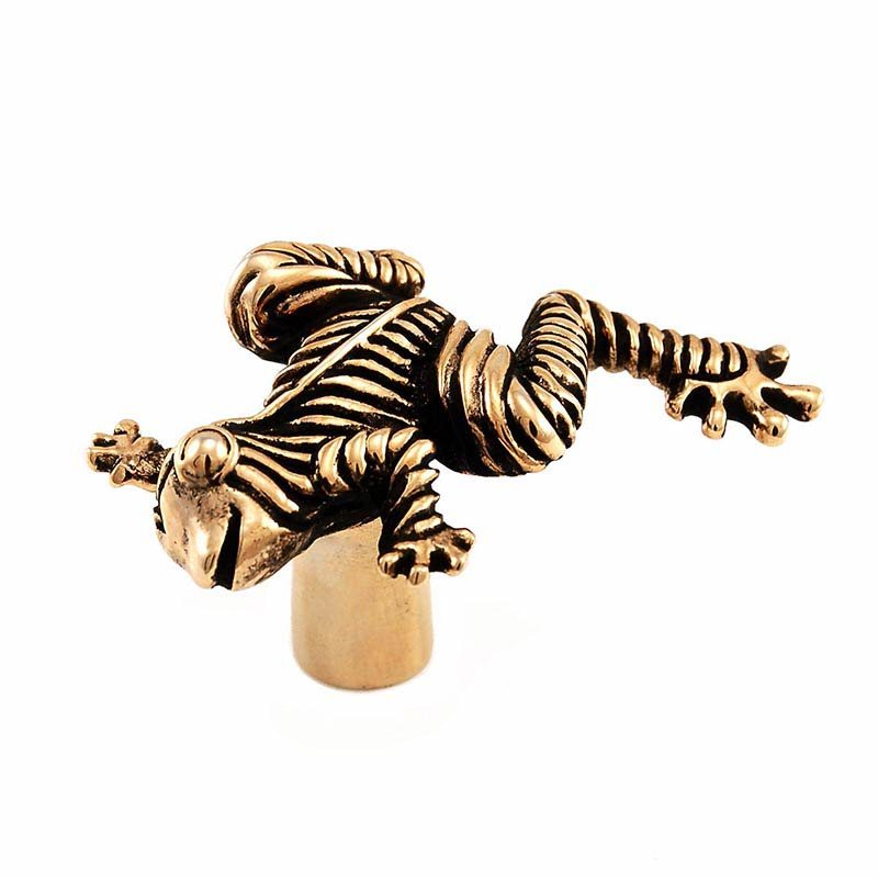 Leaping Frog Knob in Antique Gold