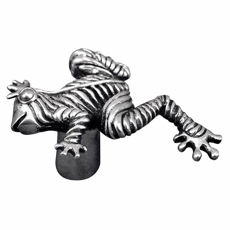 Leaping Frog Knob in Antique Silver