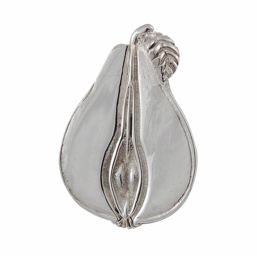 Sliced Pear Knob in Polished Silver