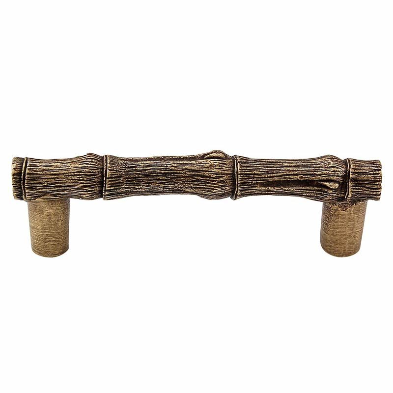 Bamboo Handle 76mm in Antique Brass