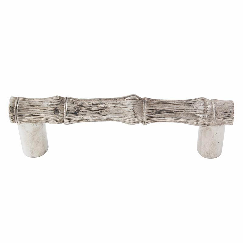 Bamboo Handle 76mm in Polished Silver
