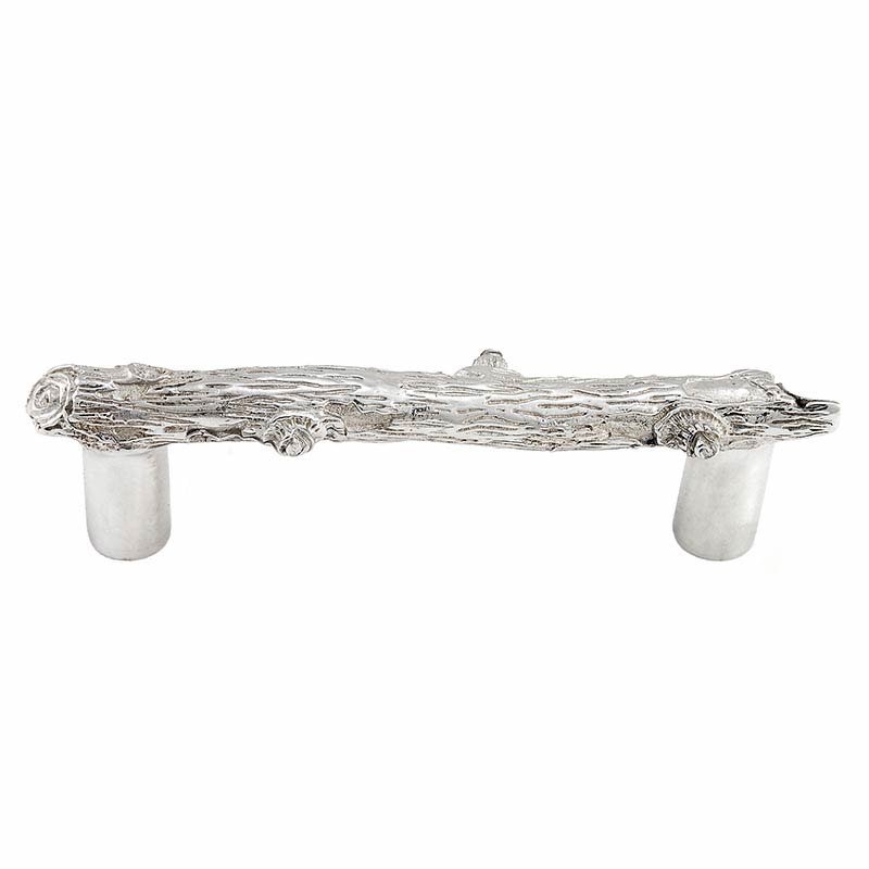 Tree Branch Handle 76mm in Polished Silver