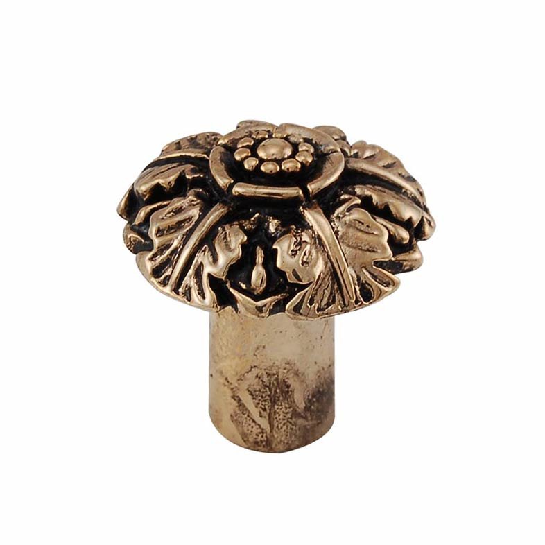 Small Flower Knob 1 1/16" in Antique Gold