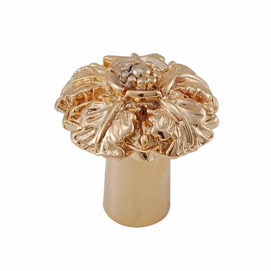 Small Flower Knob 1 1/16" in Polished Gold