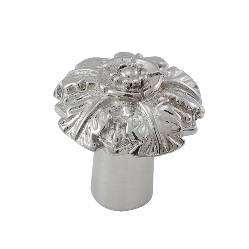 Small Flower Knob 1 1/16" in Polished Silver
