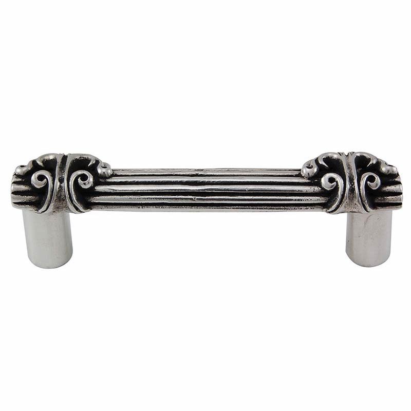 Ornate Handle 76mm in Antique Silver