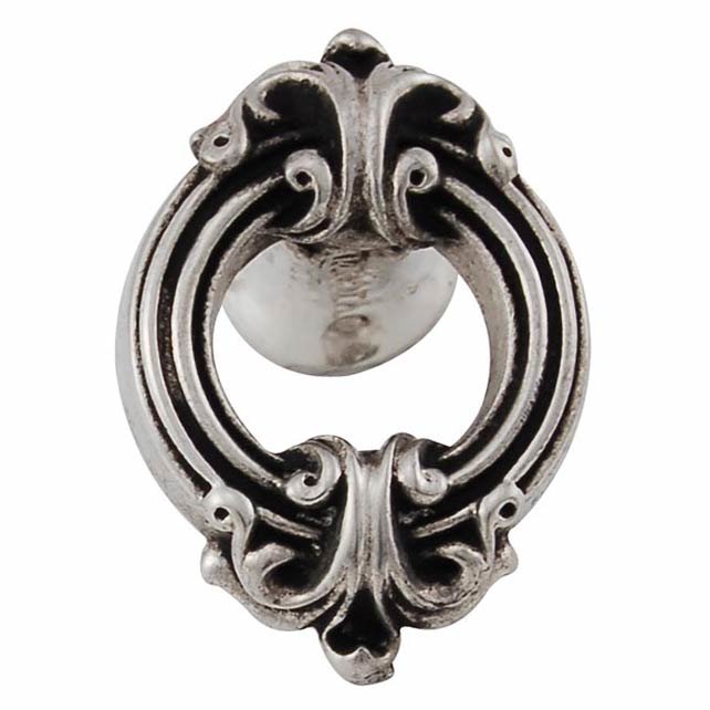 Small Ornate Knob in Vintage Pewter
