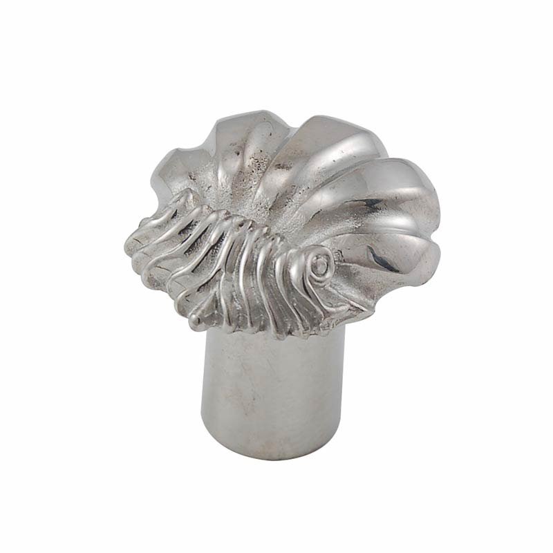 Small Shell Design Knob in Polished Silver