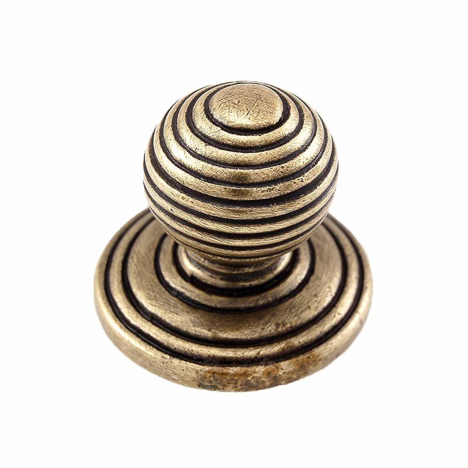 Large Multi Ring Ball Knob in Antique Brass