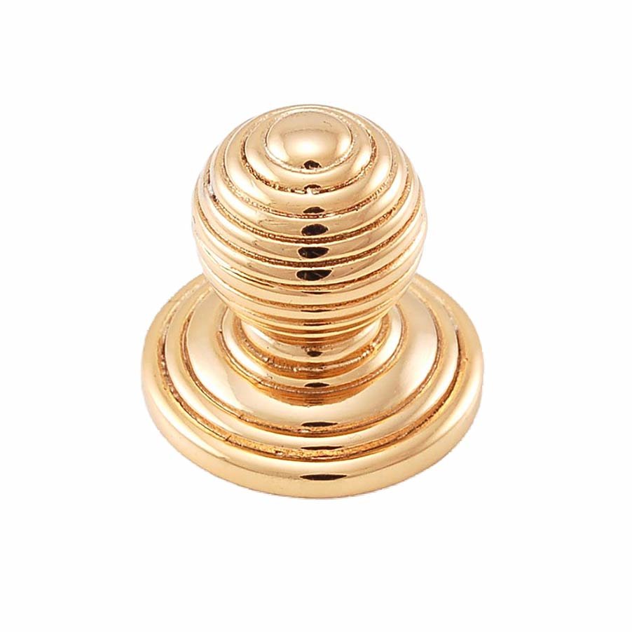 Large Multi Ring Ball Knob in Polished Gold