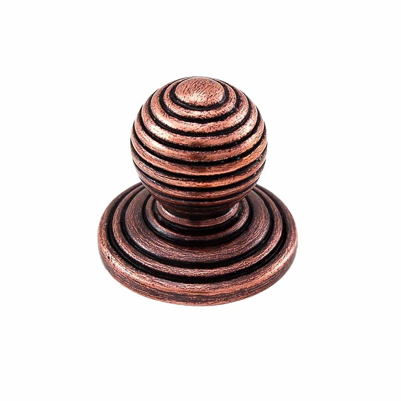 Small Multi Ring Ball Knob in Antique Copper
