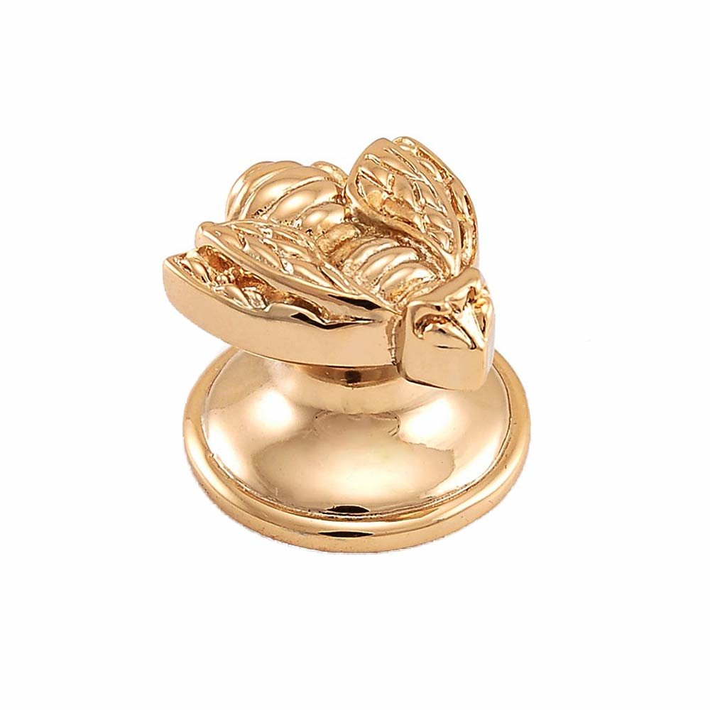 Large Bumble Bee Knob in Polished Gold