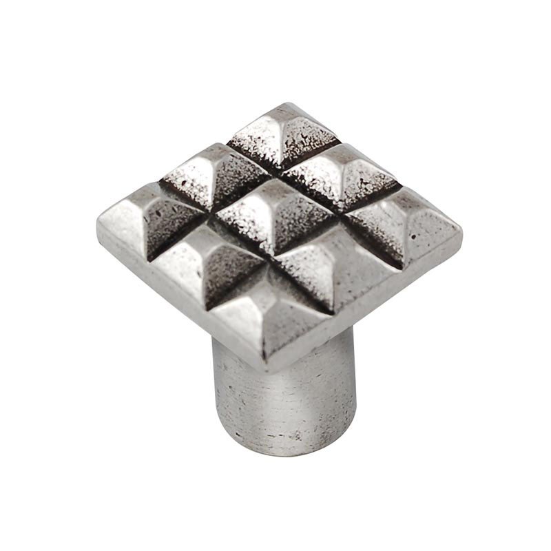 Small Square Cube Knob in Vintage Pewter