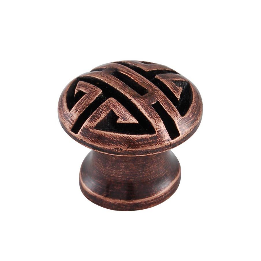 Small Oriental Knob 15/16" in Antique Copper