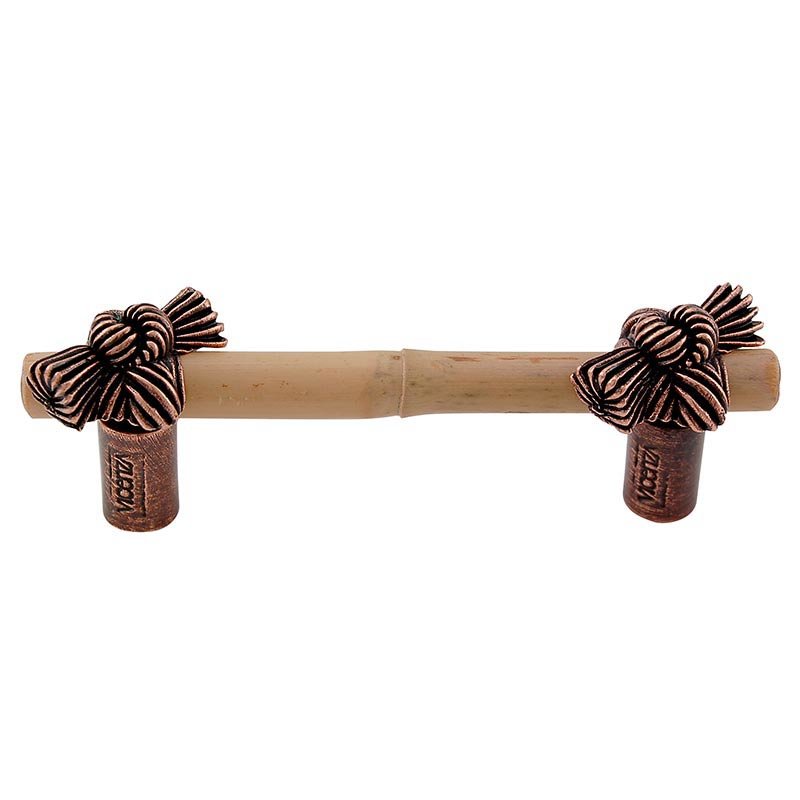 Real Bamboo And Knot Handle 76mm in Antique Copper
