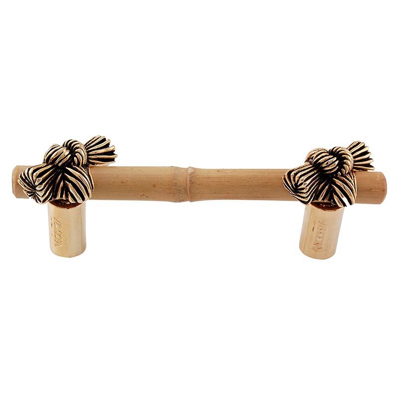 Real Bamboo And Knot Handle 76mm in Antique Gold