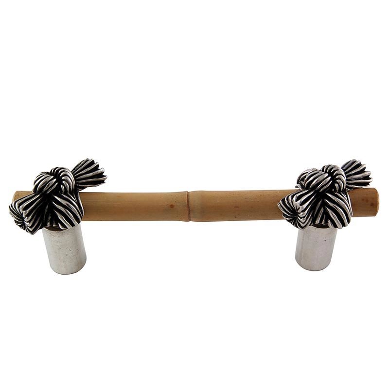 Real Bamboo And Knot Handle 76mm in Antique Silver