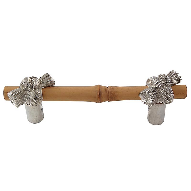 Real Bamboo And Knot Handle 76mm in Polished Nickel