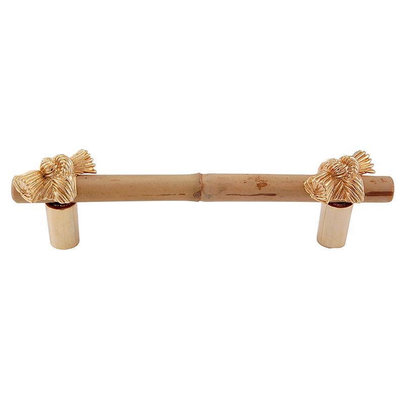 4" Centers Bamboo Knot Pull in Polished Gold