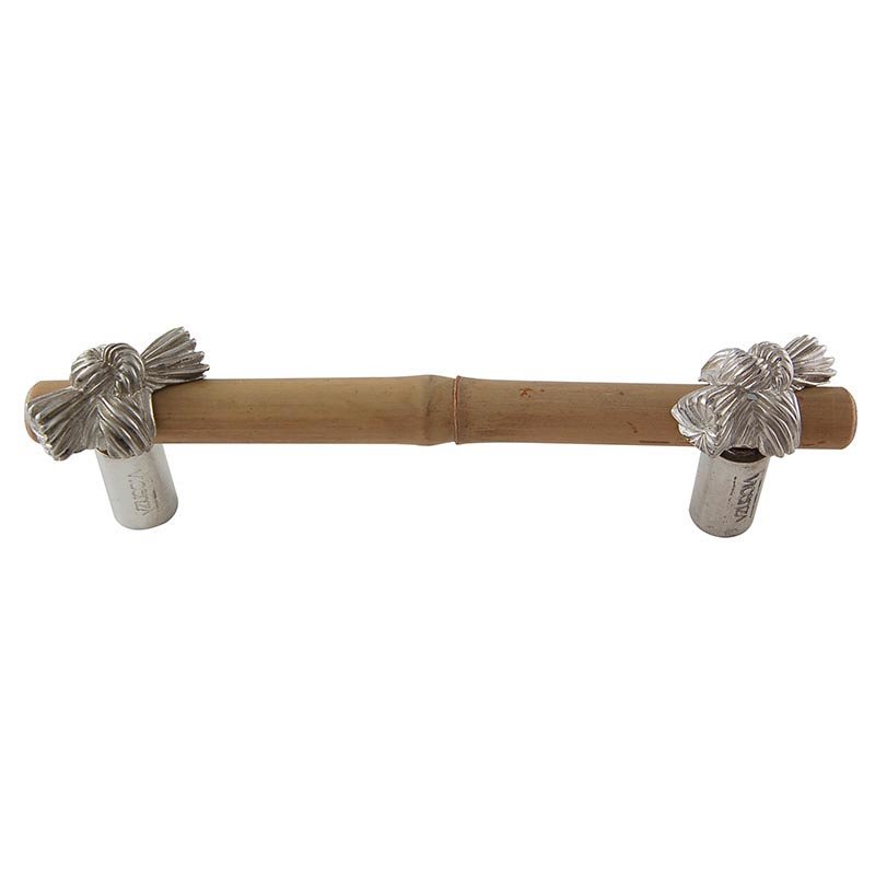 4" Centers Bamboo Knot Pull in Polished Silver