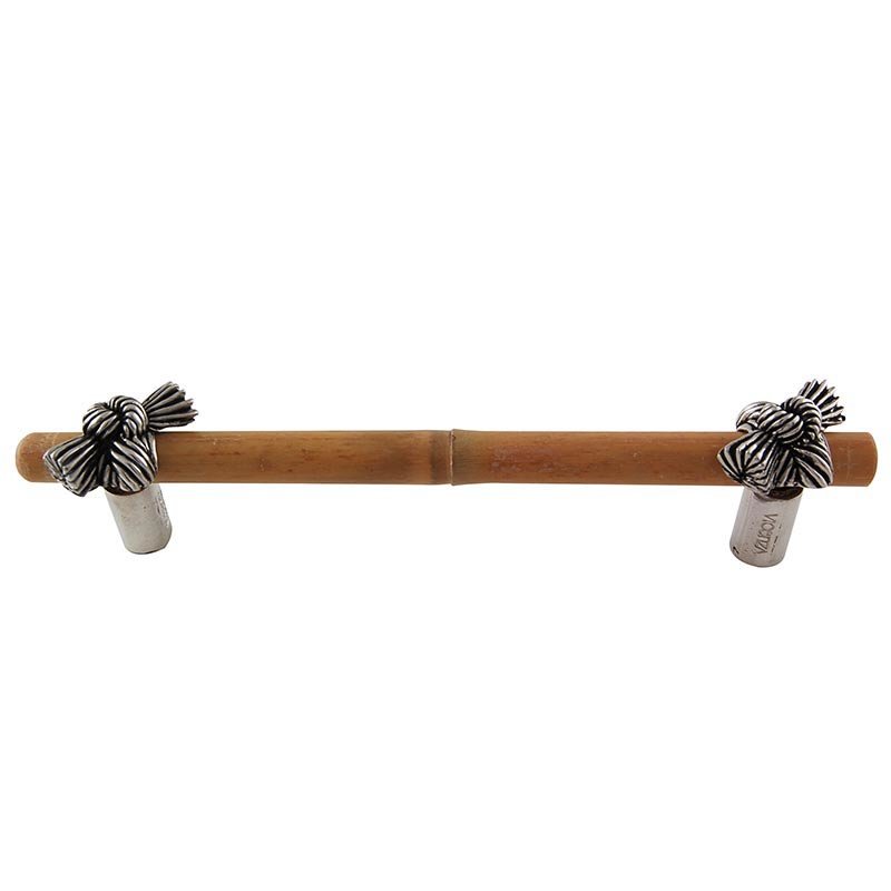 5" Centers Bamboo Knot Pull in Antique Silver
