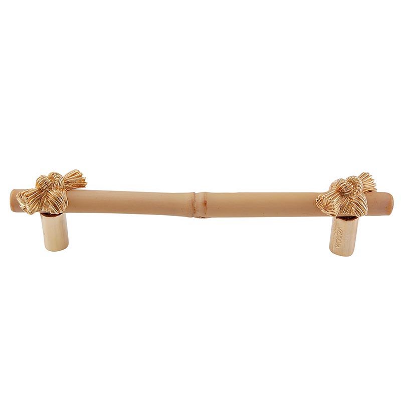 5" Centers Bamboo Knot Pull in Polished Gold