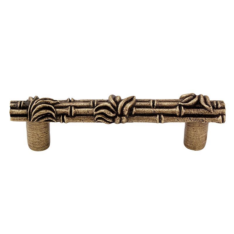 Bundled Bamboo Handle 76mm in Antique Brass