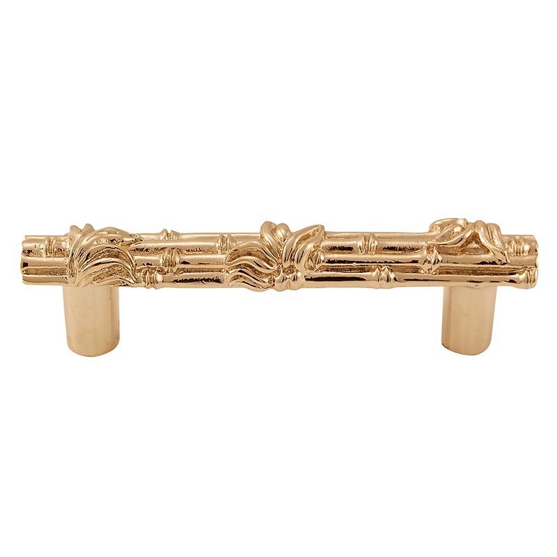 Bundled Bamboo Handle 76mm in Polished Gold