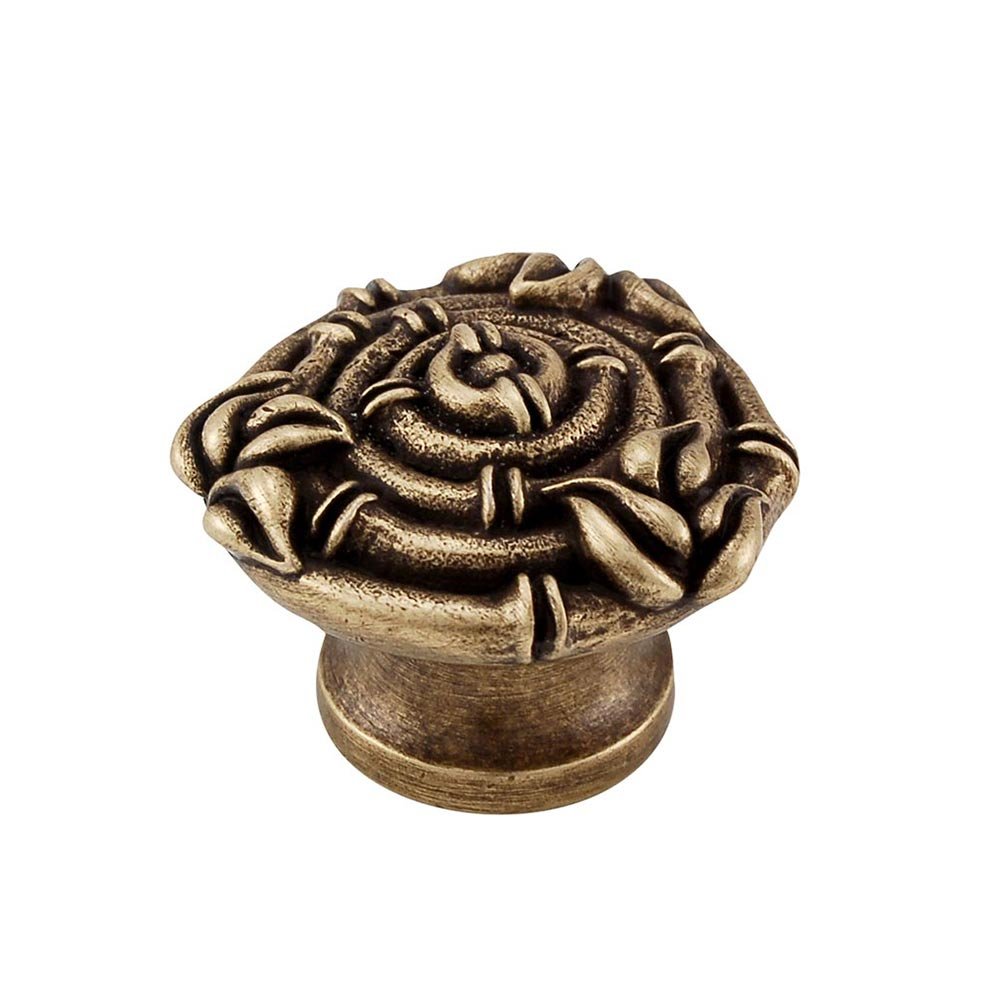 Bundled Round Bamboo Knob in Antique Brass